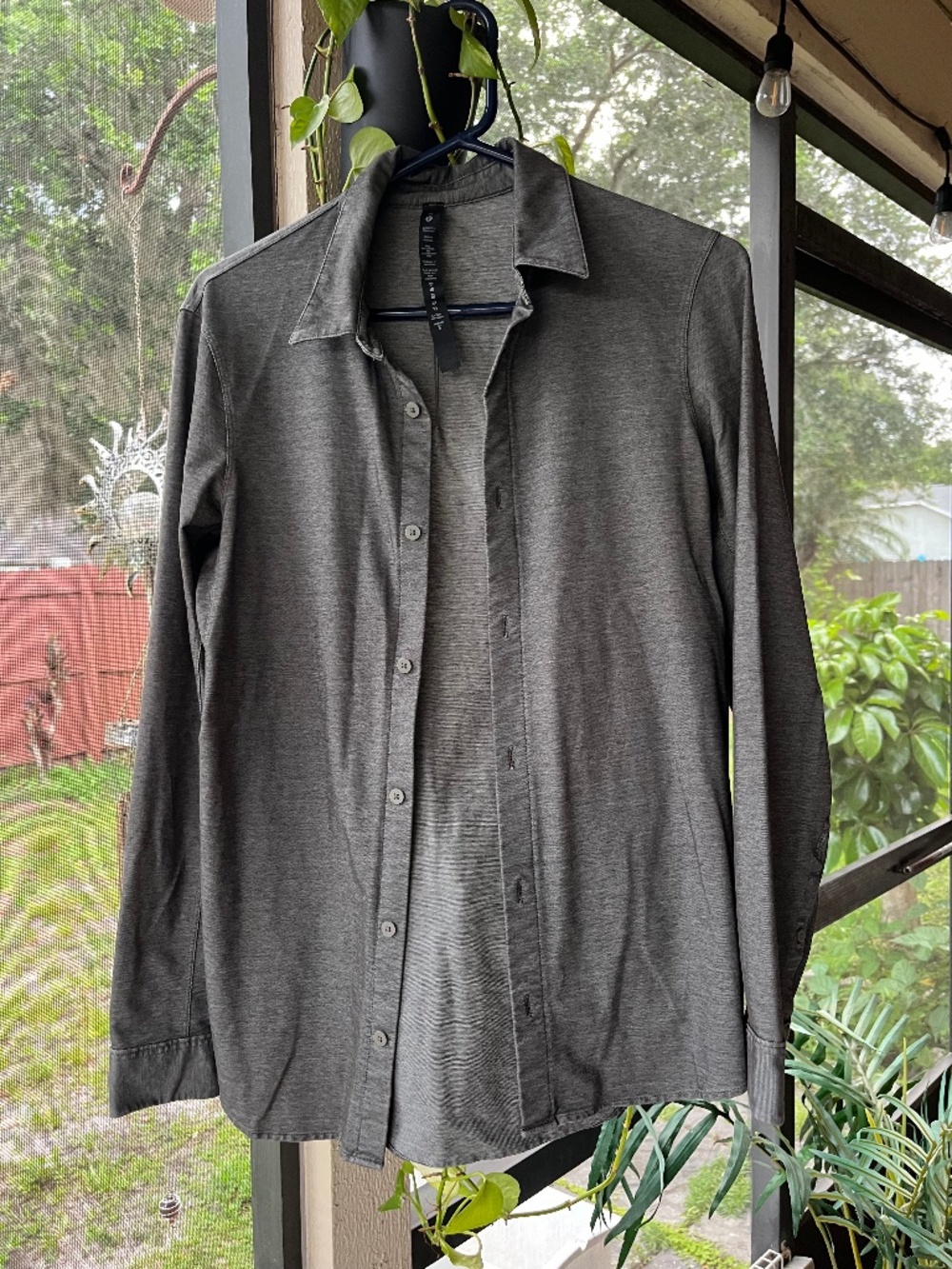 Lululemon man’s grey shirt size XS, 55% cotton, fit size M